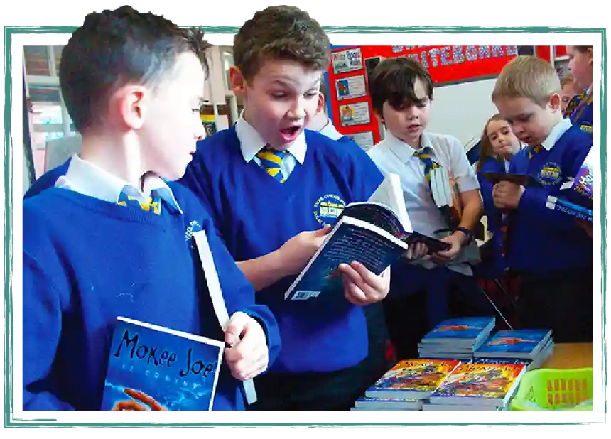 Children being inspired by reading Peter’s books